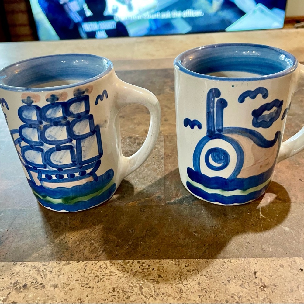 2 M. A. Hadley Mugs/Cups The Whale and the Ship